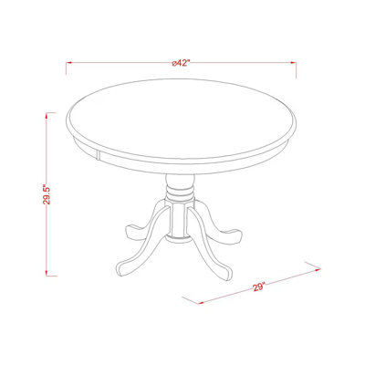 5 Piece Dining Room Furniture Set Includes a Round Dining Table with Pedestal and 4 Light Beige Linen Fabric Upholstered Chairs, 42x42 Inch, Linen White