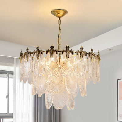 Luminaire suspendu luxueux moderne en cristal de luxe avec or 24 po