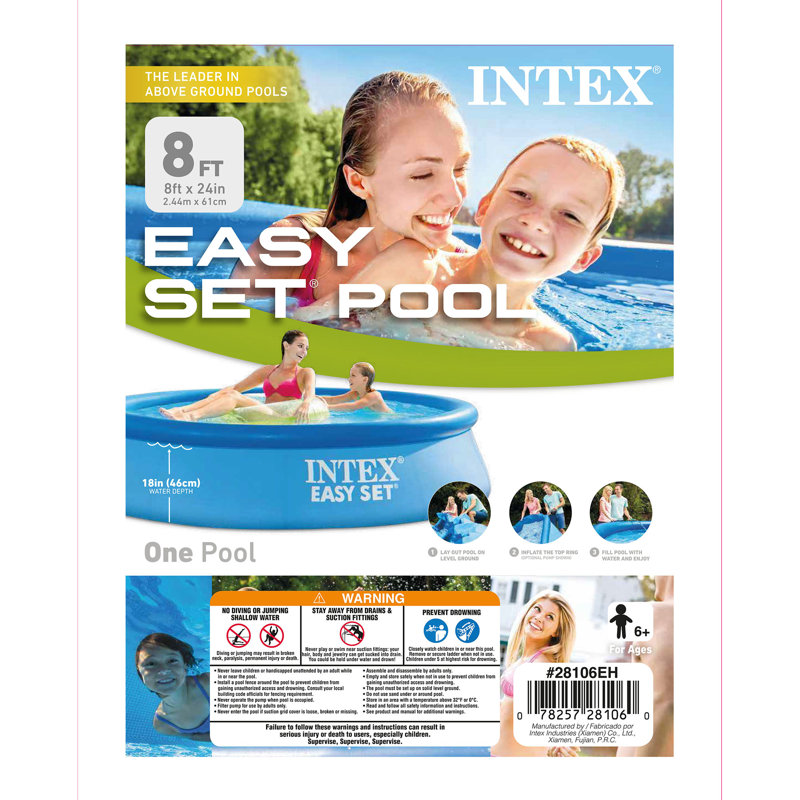 Intex Blue Inflatable Round Above Ground Swimming Pool