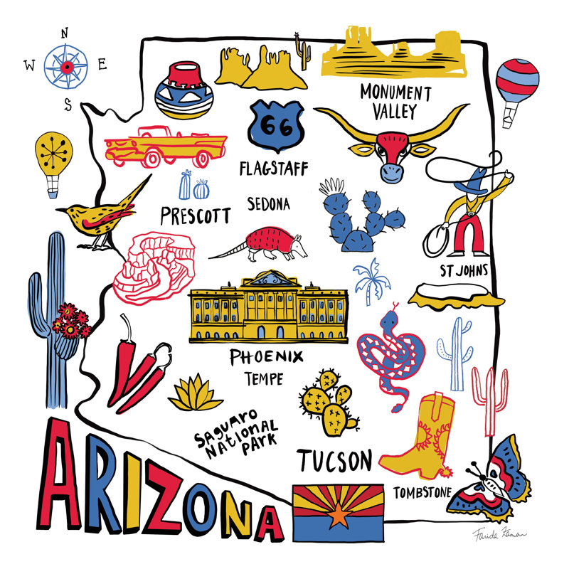Arizona, H 12 po x l 12 po