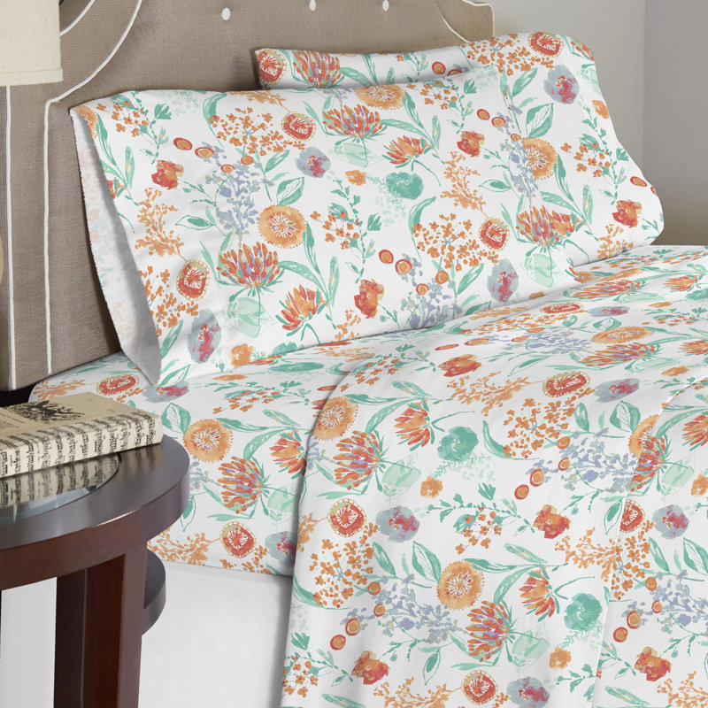 GSM Traditional Flannel Floral Duvet Cover, Twin