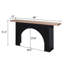 Modern Minimalist Console Table With Black Arch Base And Natural Wood Top