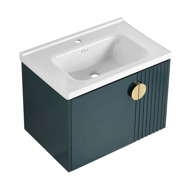 Ensemble de meuble-lavabo simple 18,5 po avec plateau Drood, Noir