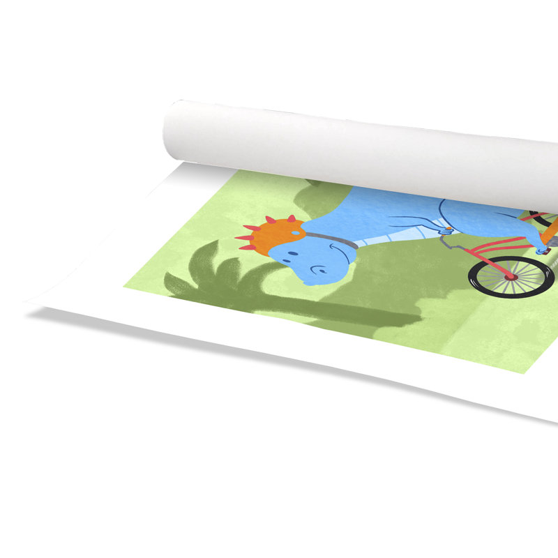 «Riding Dino 1», impression sur papier, H 8 po x l 10 po x P 1 po, Papier