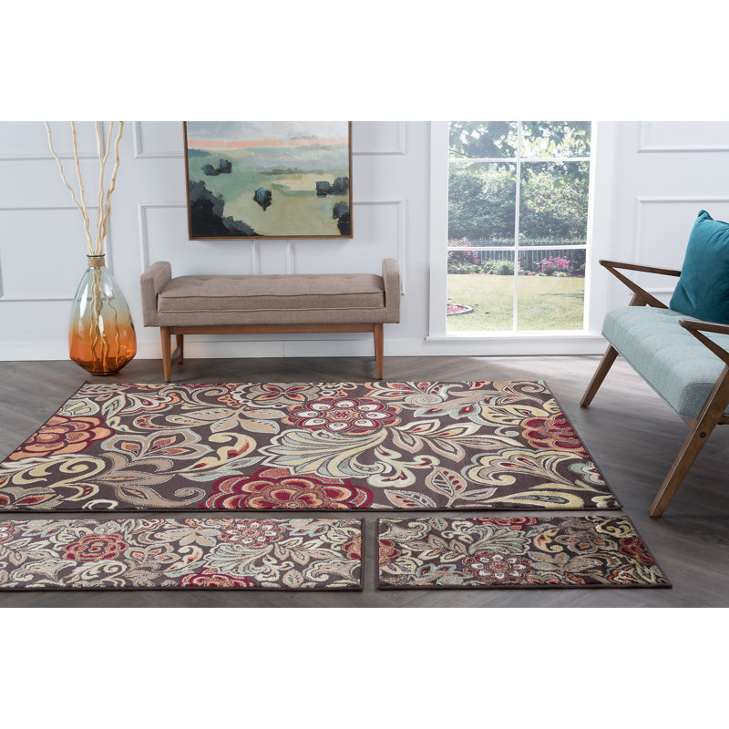 Ensemble de tapis de transition de 3 pièces marron Elmer