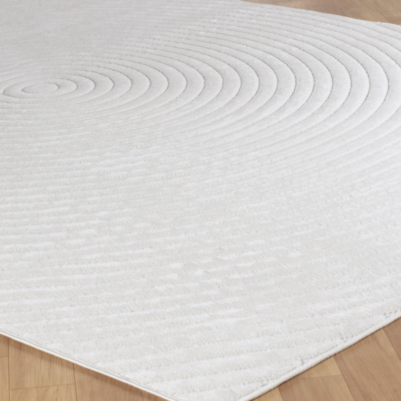 Milaim In- & Outdoor Scandi Modern Boho White Area Rug, Rectangle 80 x 150cm