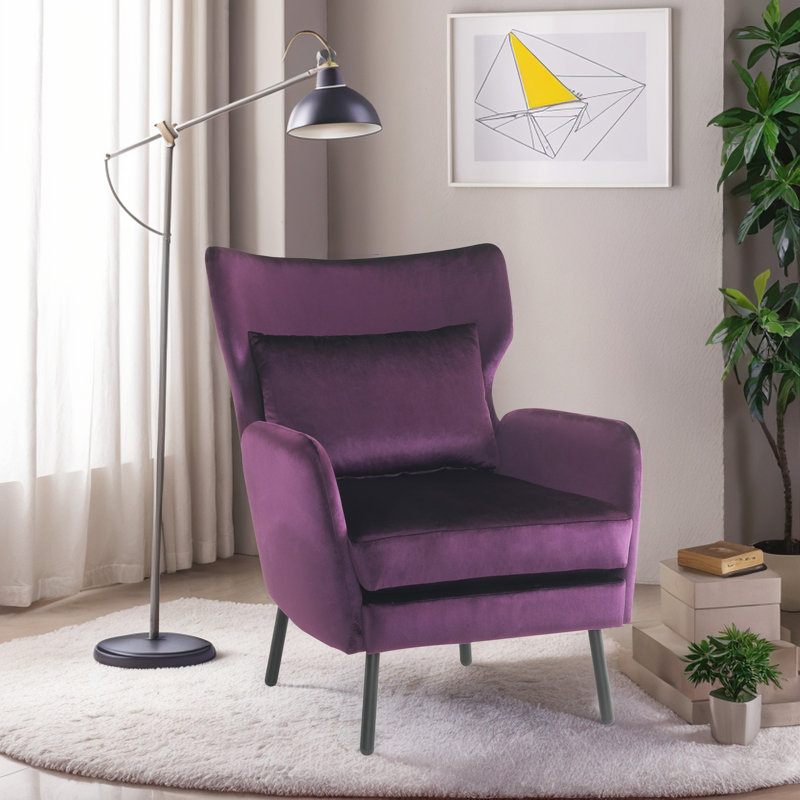 Fauteuil à oreilles l 28,98 po, Polyester mauve