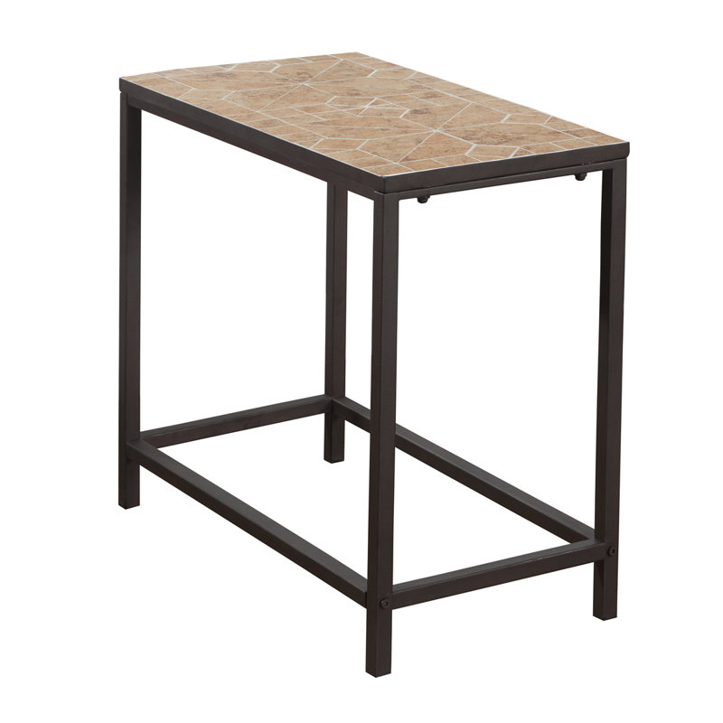Chyan Accent Table, Side, End, Nightstand, Lamp, Living Room, Bedroom, Metal, Tile, Terracotta / Brown