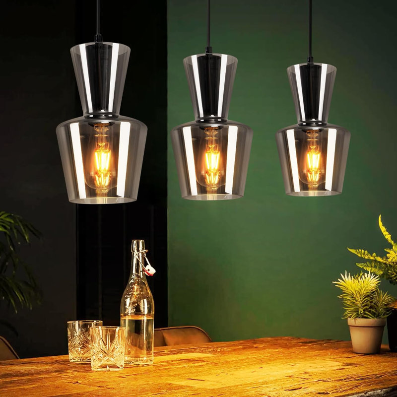 3 - Light Matte Black Cylinder Pendant