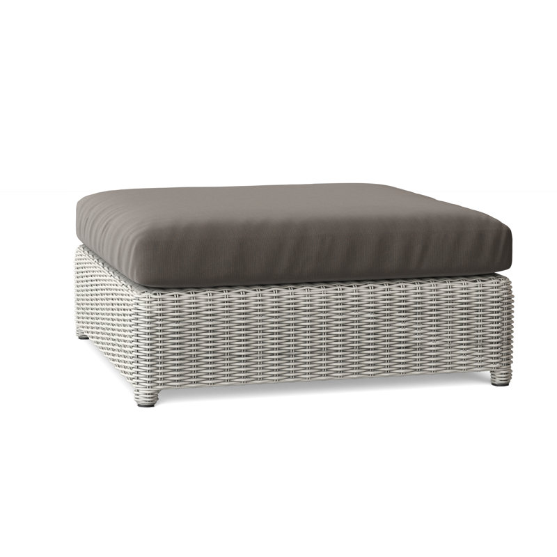 Sag Harbor Outdoor Ottoman, Ash, Sag Harbor Classic White