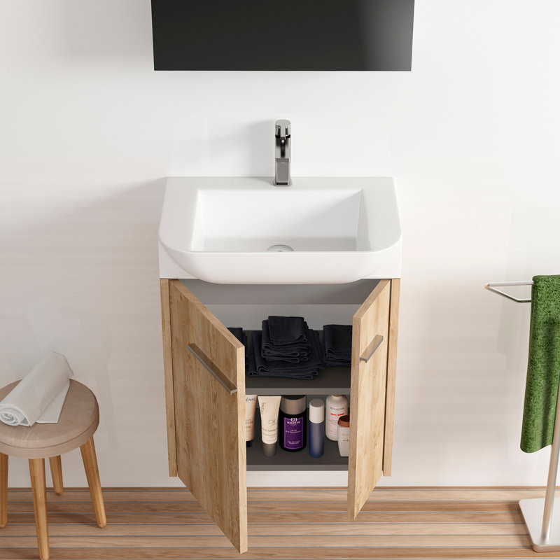 Petit meuble-lavabo DAX Veco, Chêne