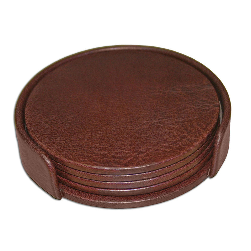 Sous-verres ronds Bramfield avec support en moka