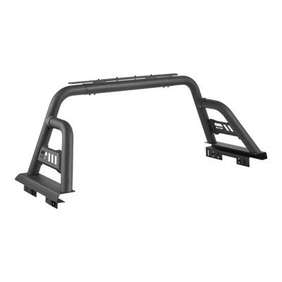 Truck Bed Roll Bar, Universal Pickup Sport Adjustable Bar Chase Rack Compatible With Mid-Size Truck, Carbon Steel Construction With Extension Light Bracket, No Rack Included