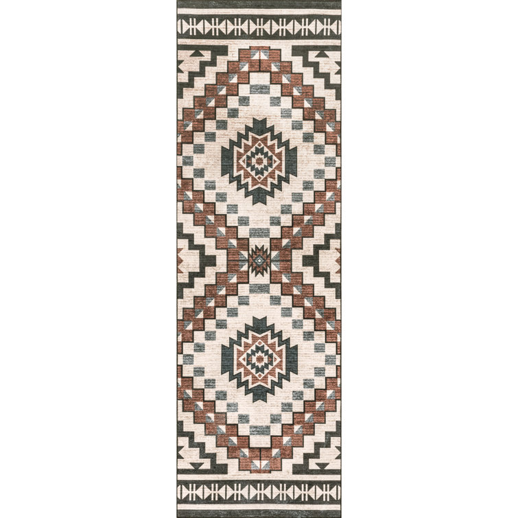 Leighton SpinClean Machine Washable Southwestern Medallion Area Rug