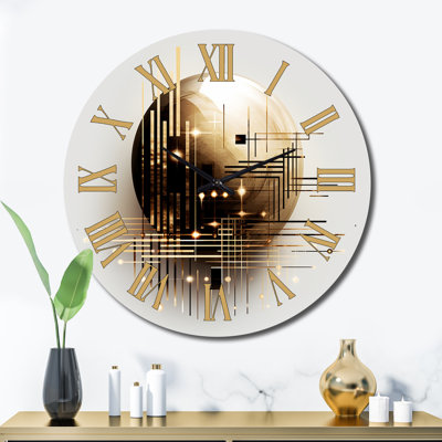 Horloge murale Golden Geometric Glam Full Moon III