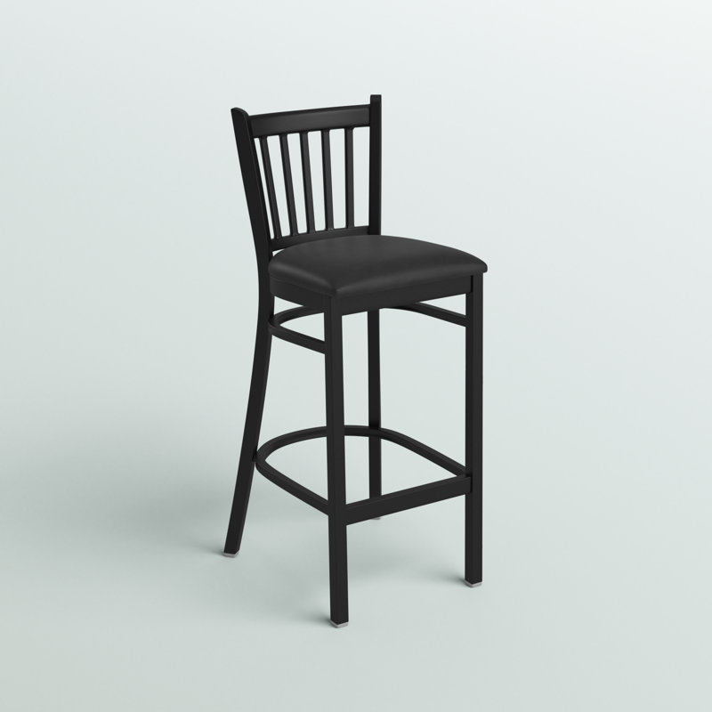 Clairah Counter Stool, Black Vinyl