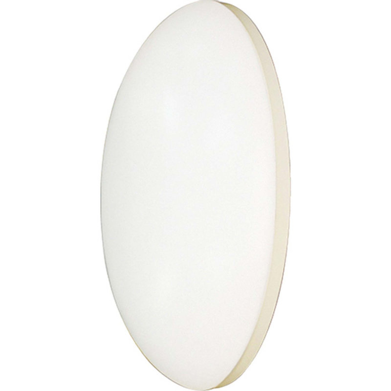 1-Light 11"W Integrated LED Indoor or Outdoor White Bath or Vanity Convertible Flush Mount Ceiling Fixture, Wall Mount, or Wall Sconce with White Half Semi-Sphere Mushroom Smooth Acrylic Lens Shade