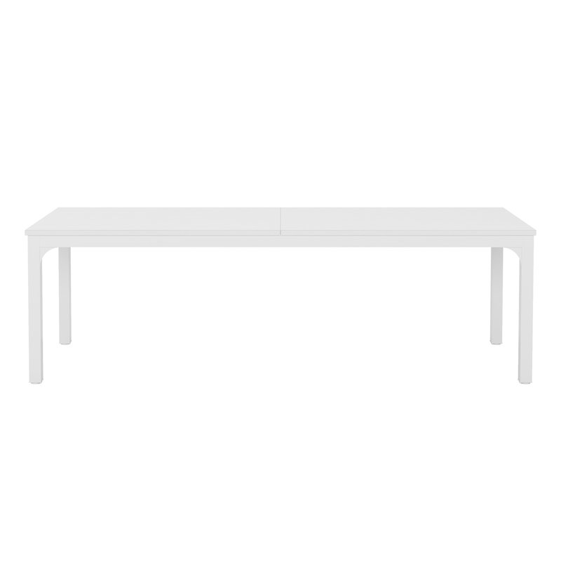 Table de salle à manger 78 po 78 po, Blanc, Blanc