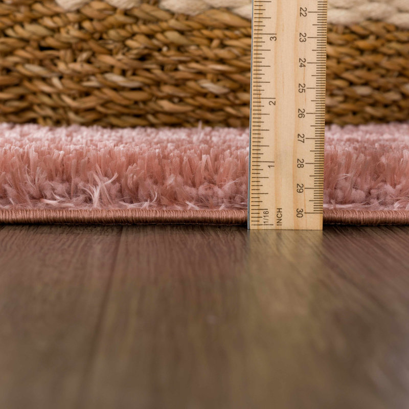 Gehlbach Performance Pink Plush Pile Area Rug, Rectangle 9'3" x 12'
