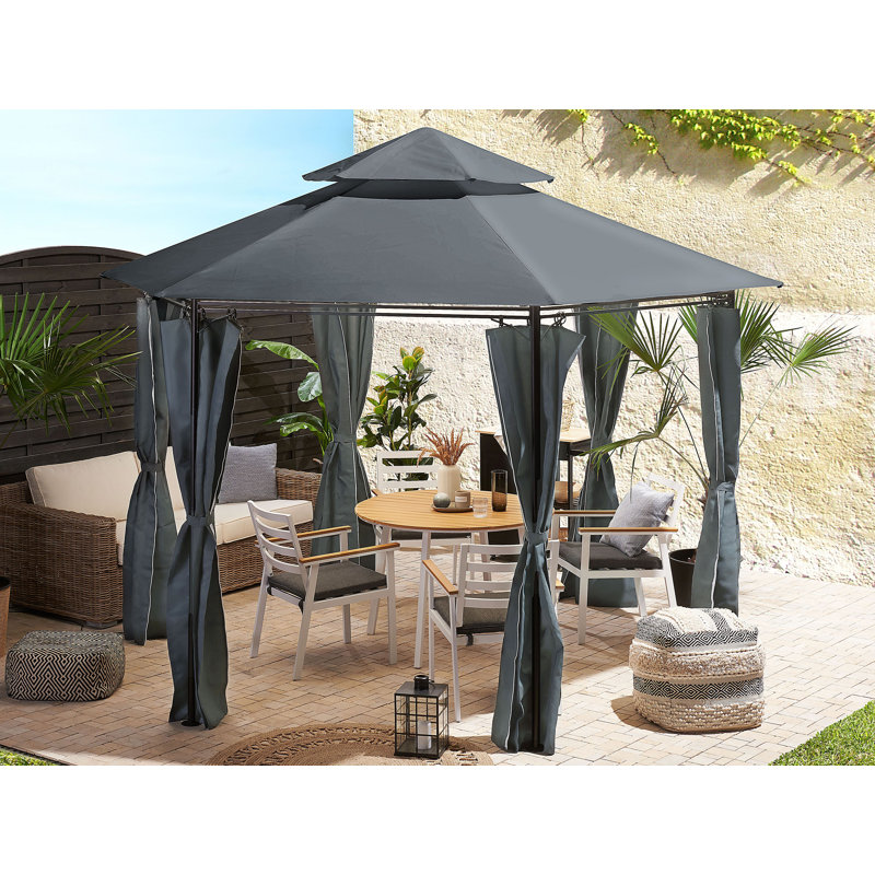 Wilamette 3m x 3m Steel Patio Gazebo, Grey