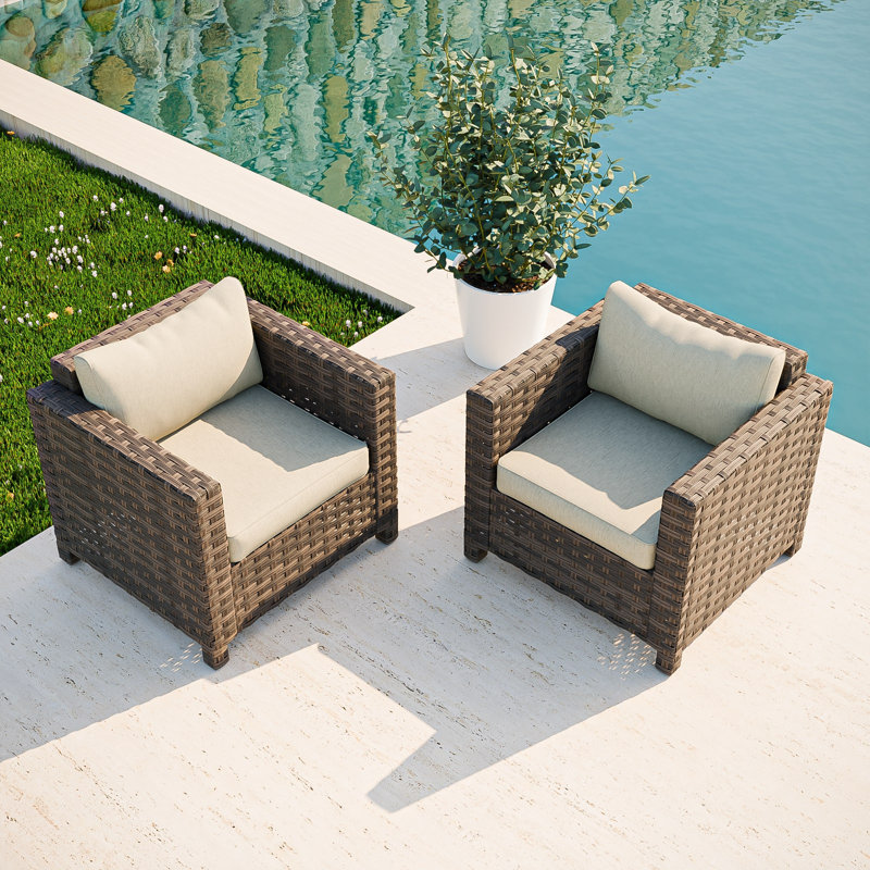 Chaises longues d'extérieur en osier