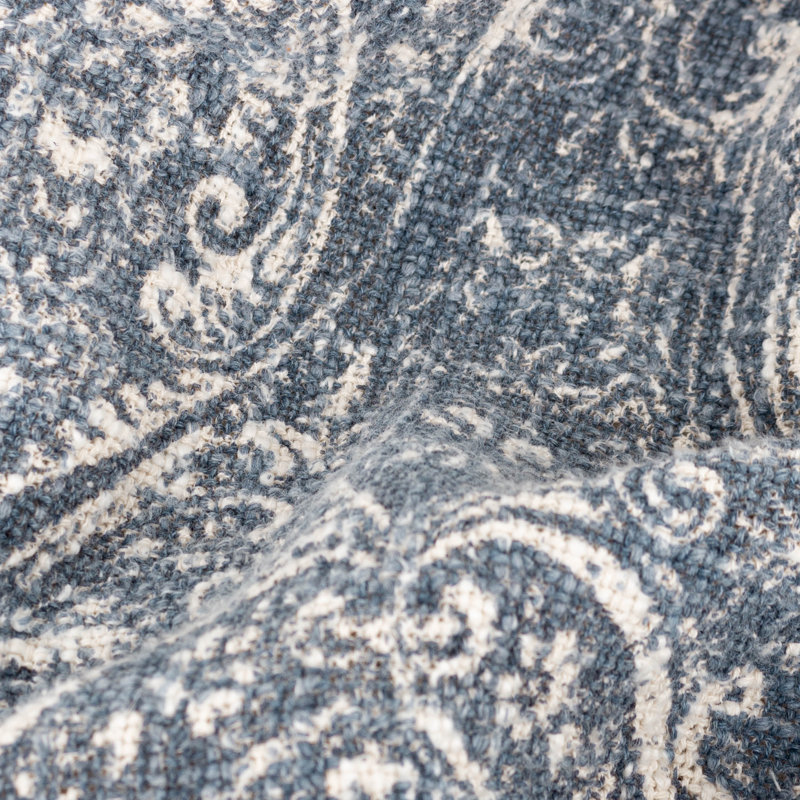 Durelle Throw Machine Woven Throw Blanket, Blue