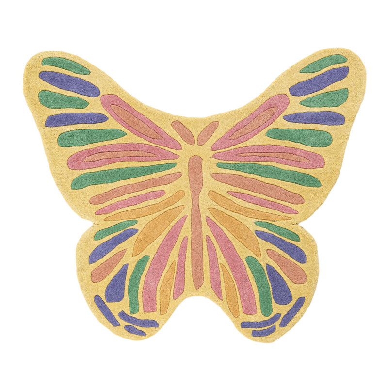 Tapis en laine pour enfants Unique Loom Butterfly Playtime, Nouveauté 3 pi 4 po x 3 pi 11 po
