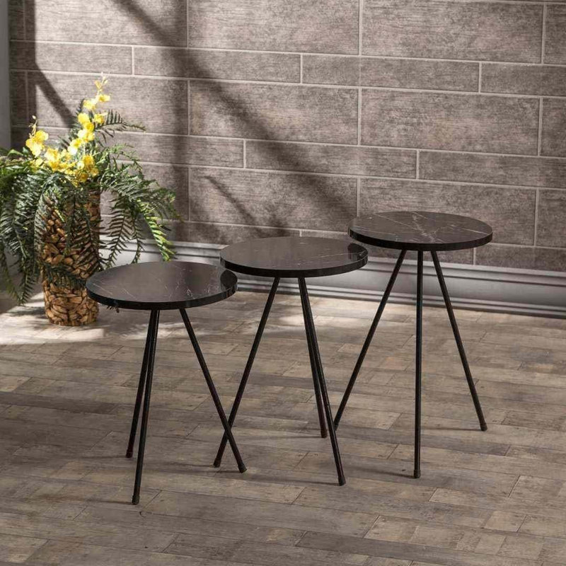 Greta 14cm Console Table, Black Marble