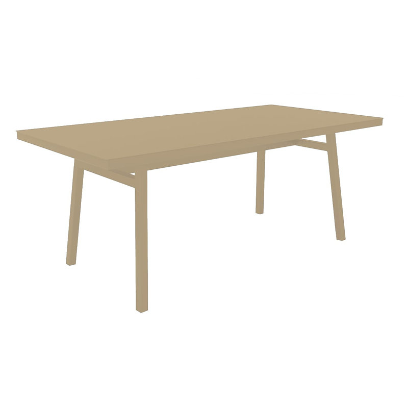 Milano Rectangular Metal Outdoor Dining Table , 70.87'' in. W 35.43'' in. D, Sand