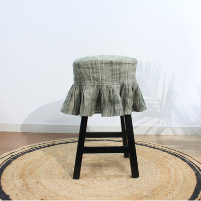 Kaii Textured Linen Barstool Slipcover