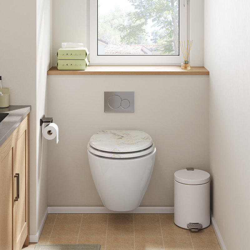 Toilet Seat, Soft-Close Toilet Lid, With Quick Release Function For Easy Cleaning, Easy Assembly, Mdf