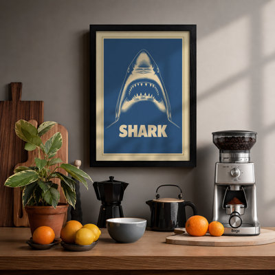 Shark Minimalist - Framed Print