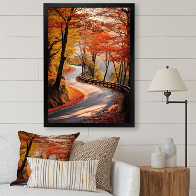 «Autumn's Embrace Road Path Into The Forest I»