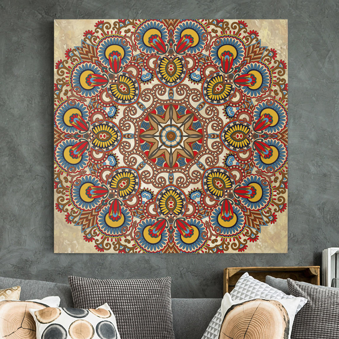 Leinwandbild Farbiges Mandala