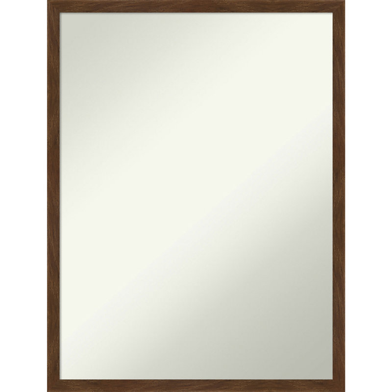 Wood Flat Wall Mirror, 25" x  19", Blonde