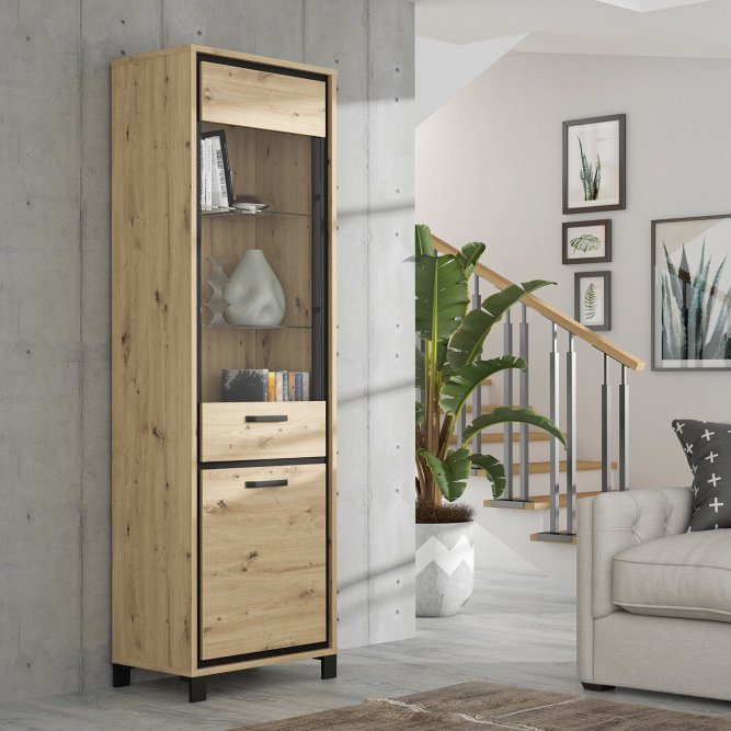 Cerallua Glass 65 cm W Display Cabinet