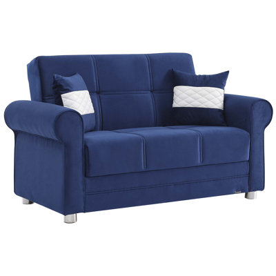 Sara 63 in. Fabric Upholstered 2-Seater 3-in-1 Sleeper Loveseat Sofa Bed with Storage by Everly Quinn