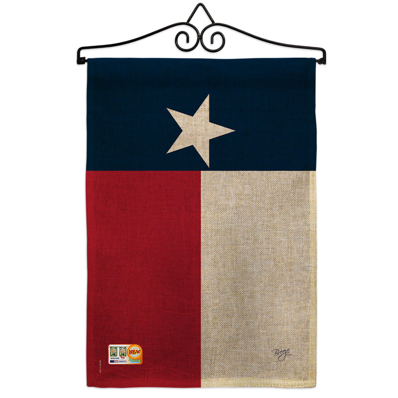 En toile jute 2 côtés de texas state, 19 po x l 13 po drapeau de jardin