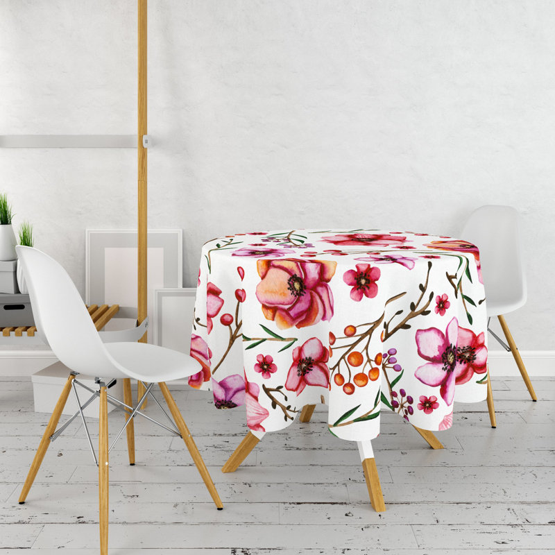 Elegant Round Tablecloth, 100% Polyester, 63.0 inches Diameter | 3D Printed Design, Machine Washable at 86°F | Perfect for Dining Room, Weddings & Special Occasions, Durable and Stylish Decoration