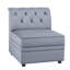 Fauteuil sans accoudoirs en velours gris avec boutons captivants