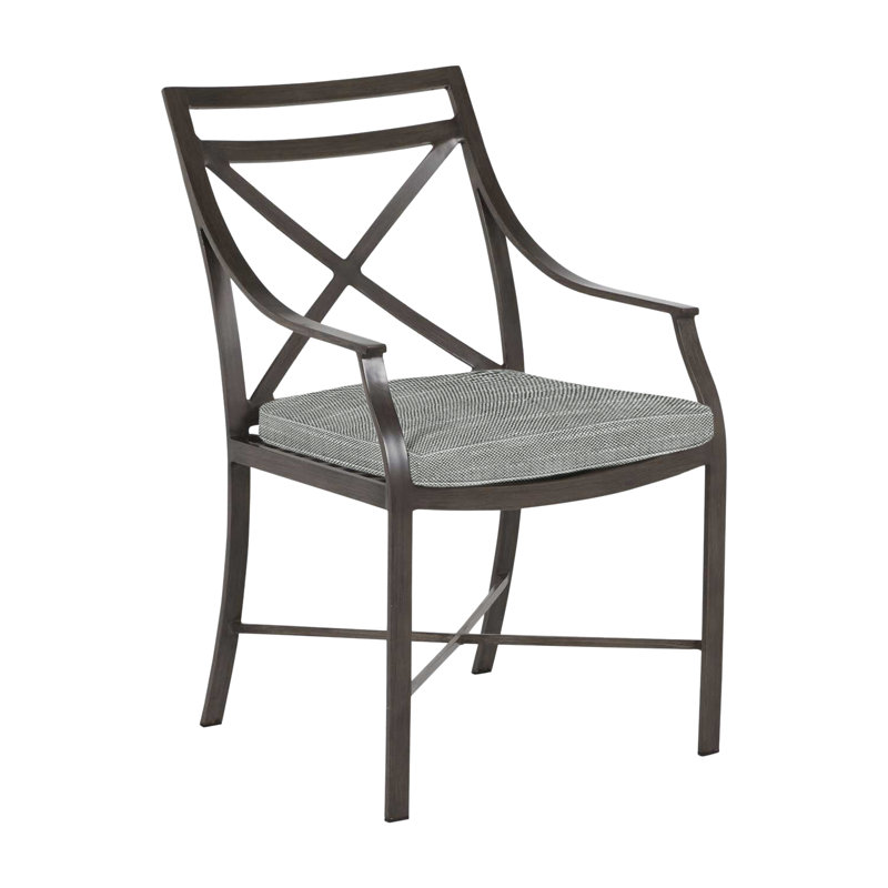 Fauteuil d'extérieur Monaco, Pas de soudure, Gris ardoise, Lin chambray