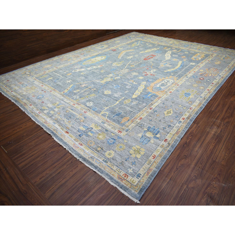 Tapis gris nouvel âge en laine 12 pi x 16 pi Willowdean