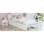 Lit simple blanc avec compartiments de tête de lit et barrières de sécurité - longue durée de vie-606356993