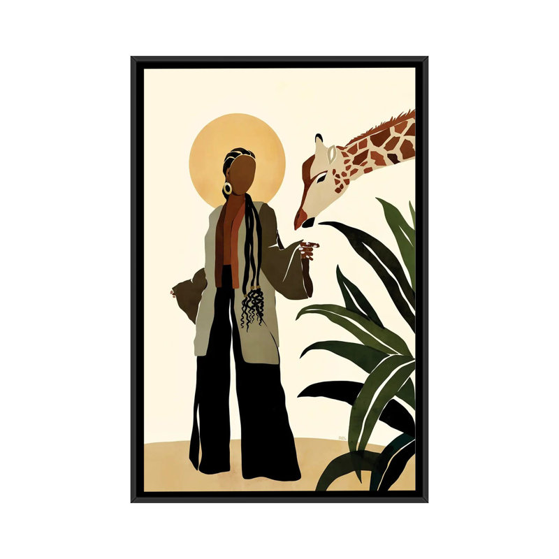 Ari par Brie Nicole-impression d’art graphique, Pas de tapis, H 26 po x l 18 po x 1,5 po, Toile avec cadre noir