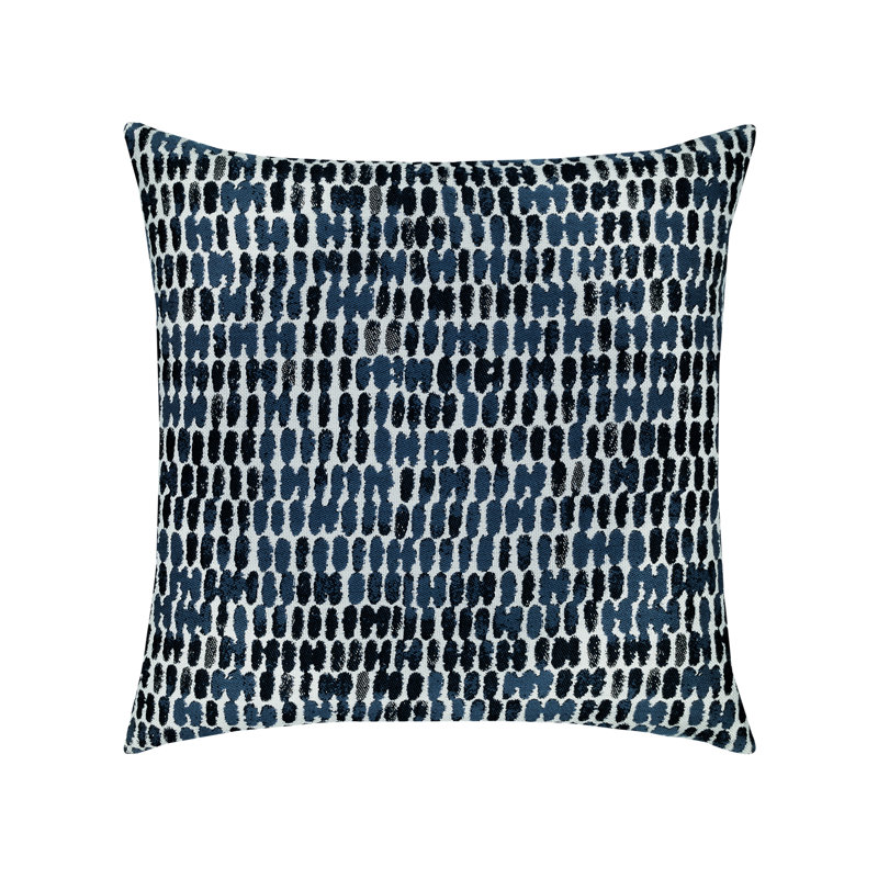 Thumbprint Sunbrella® Throw Square Indoor/Outdoor Pillow Cover & Insert by Elaine Smith, 20"H x 20"W, Indigo