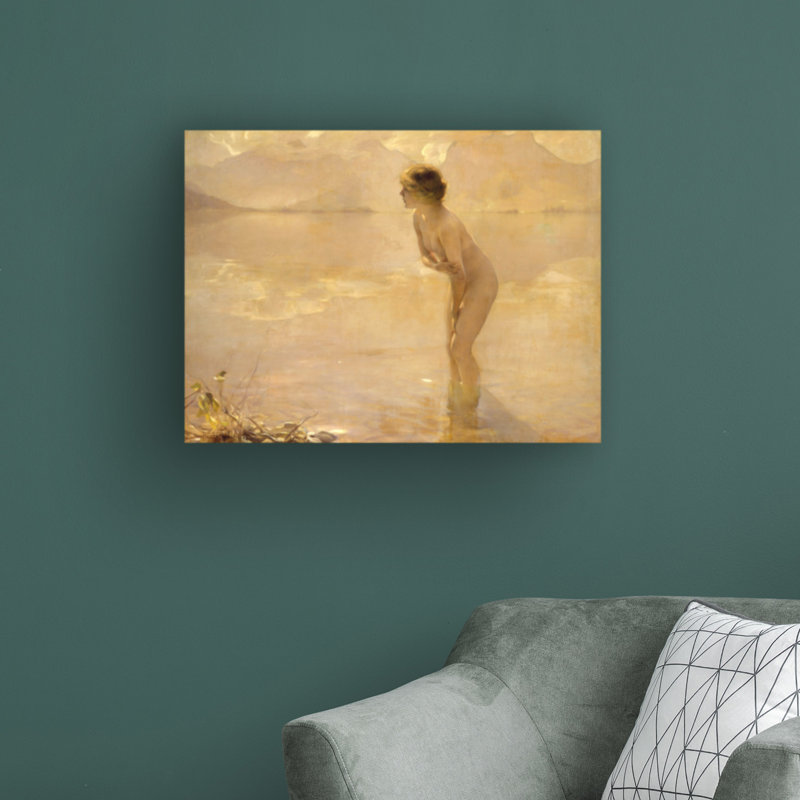 «August Morn» par Paul Chabas - peinture sur toile tendue, H 24 po x l 32 po x P 2 po