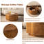 Table basse en rotin en forme de fleur avec rangement amovible, style boho-chic, parfaite pour les salons confortables et les espaces compacts