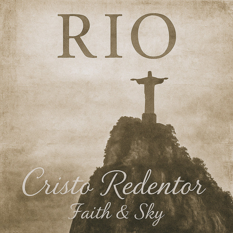 "Rio - Cristo Redentor", art mural sur toile rétro, H 20 po x l 20 po