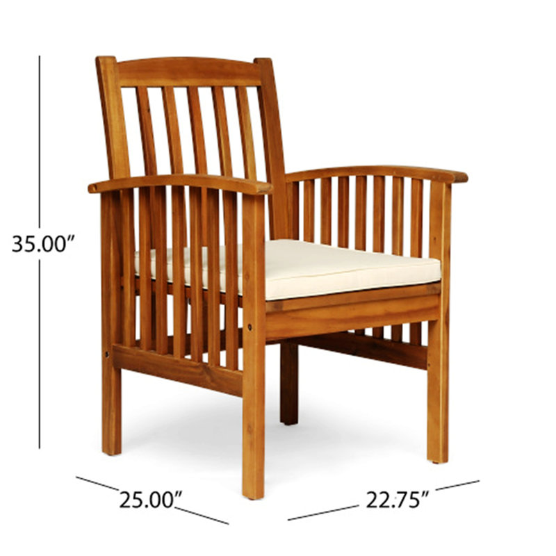 7 Pieces Wood Dining Set, Outdoor 6 Chairs And 1 Rectangular Table For Lawn, Backyard, Garden Deck, Poolside, Cream, Brown
