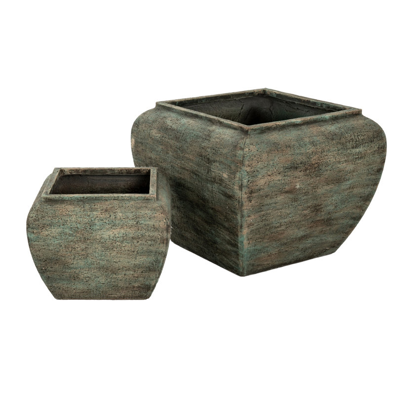 Marina Handmade Concrete Pot Planter, Green